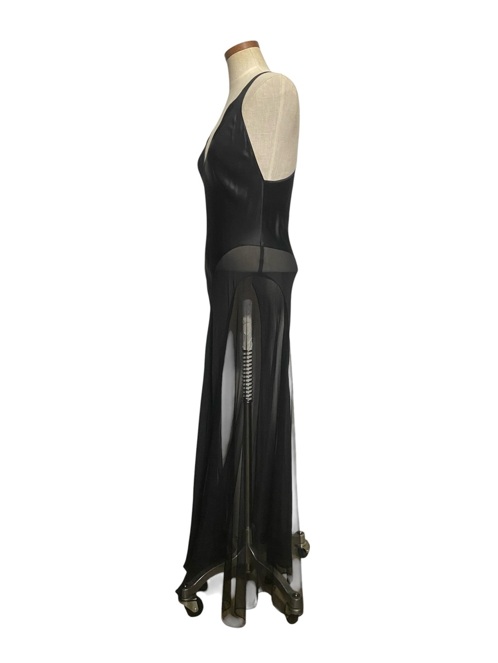 Victoria’s Secret Black Archive Sheer Plunge Slip Dress Sz Small - Picture 7 of 15